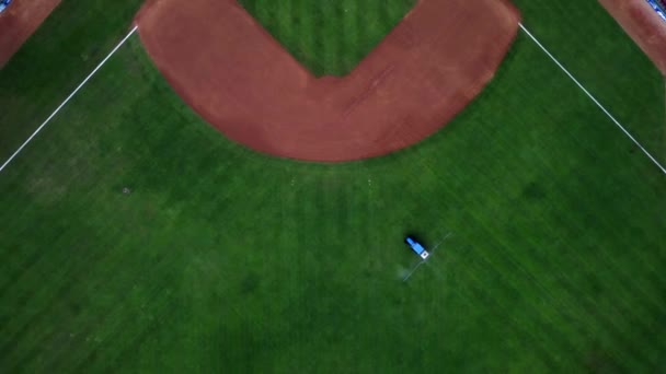 Great Green Field Baseball Stadium — Vídeos de Stock