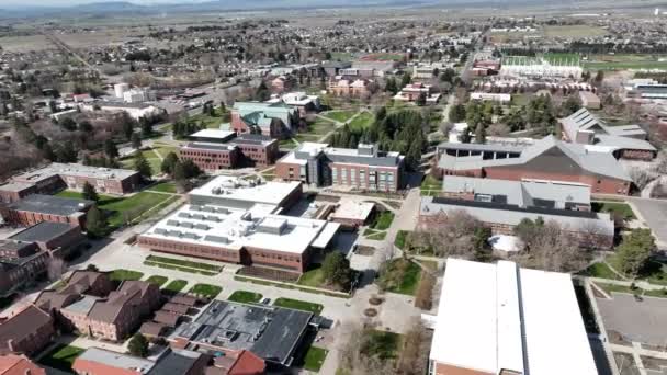 Cinematic Aerial Drone Footage Central Washington University Campus City Ellensburg — Vídeos de Stock