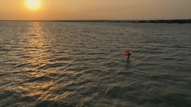 Kite Surfing Gulf Mexico Portland Texas — стоковое видео