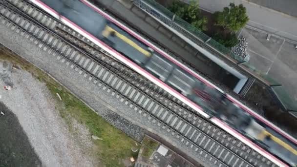 Riprese Della Stazione Ferroviaria Capolago Con Drone — Video Stock