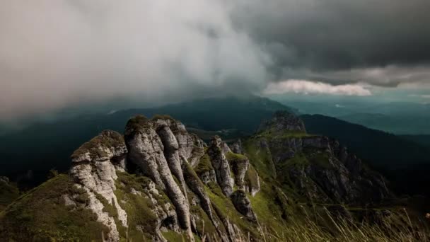 Timelapse Beautiful Mountain Formations Ciucas Mountains — ストック動画