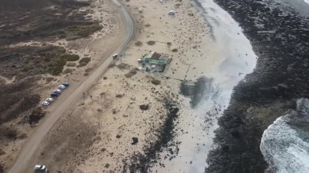 Imagens Espetaculares Uma Bela Praia Fuerteventura Drone — Vídeo de Stock