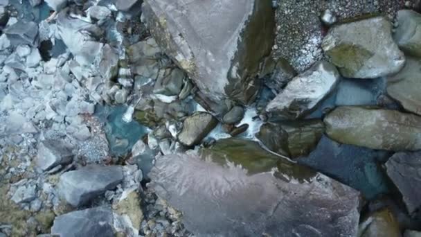 Breathtaking Drone Footage Wonderful Waterfall Swiss Rocks — Stock Video