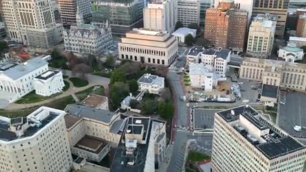 City Hall State Capitol Building Downtown Richmond Virginia Usa Aerial — ストック動画