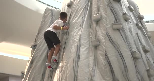 Niños Que Suben Inflable Juego Inflable Diversión Juego Inflable Diversión — Vídeo de stock