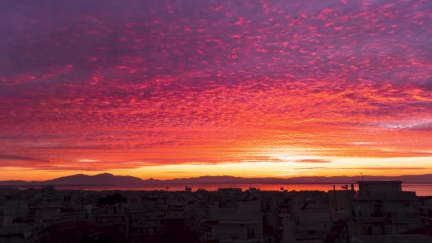 Time Lapse Sun Set Com Cores Laranja Vermelho — Vídeo de Stock