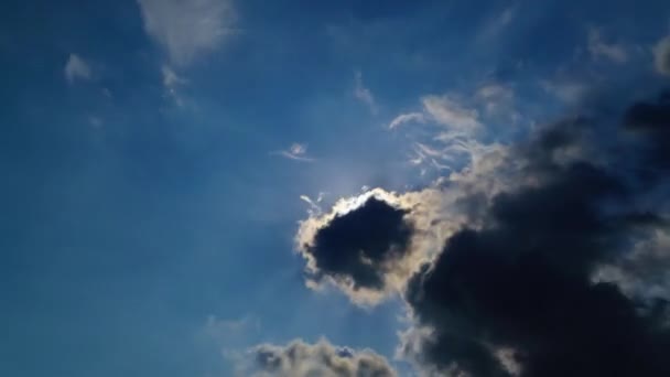 Time Lapse Sun Beeing Covered Black Clouds — Wideo stockowe