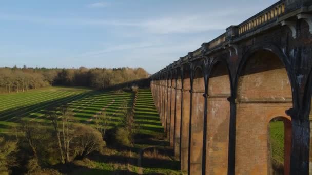 Ouse Valley Balcombe Viaduct Sussex Aerial Rising — Wideo stockowe