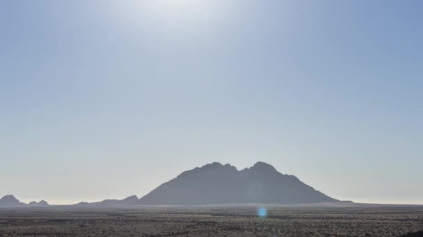 Silhouette Spitzkoppe Közepén Namíbiai Desszert Míg Naplemente Hegy Mögött Timelapse — Stock videók