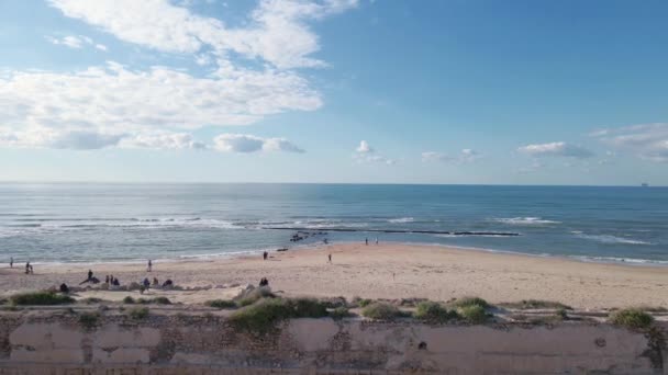 Old Caesarea Limanı Nda Akşam — Stok video