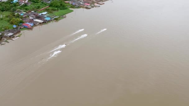 Tayland Chao Phraya Nehrinden Aşağı Uçan Bir Grup — Stok video