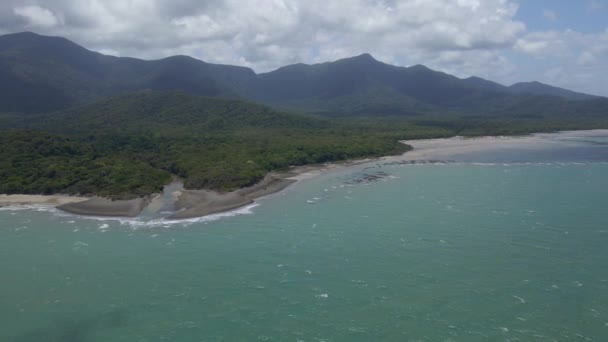 Vista Aérea Emmagen Creek Cape Tribulation Queensland Australia — Vídeos de Stock