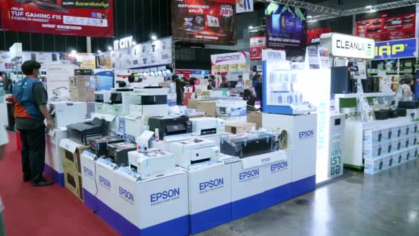 Epson Impressora Profissional Mostrando Tecnologia Commart Tailândia 2022 Evento Computador — Vídeo de Stock