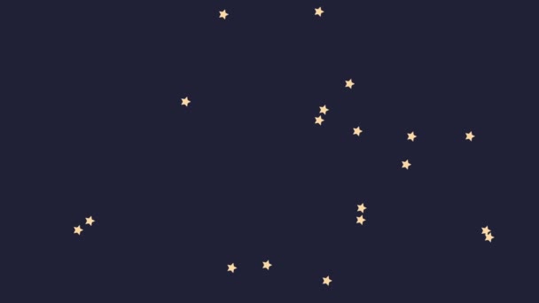 Illustration Animation Yellow Stars Aligning Square Shape Dark Blue Background — Video Stock