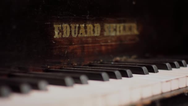 Eduard Seiler Velho Grand Piano Close — Vídeo de Stock