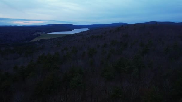 Aerial Drone Video Footage Beautiful Calm Late Autumn Evening Appalachian — Vídeo de Stock