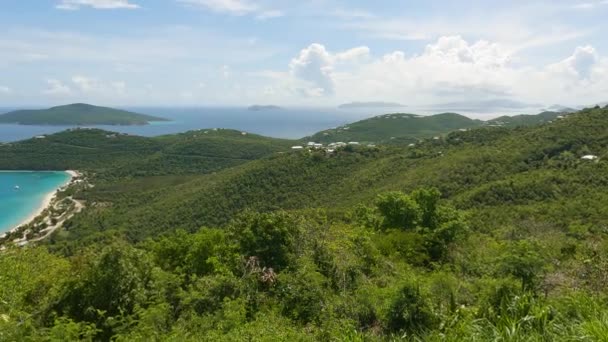 Pan Left Shot Landscape Saint Thomas Island Magens Bay — Video