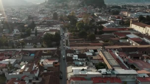 Morgonscenen Över Staden San Cristobal Las Casas Chiapas Mexiko Mirador — Stockvideo