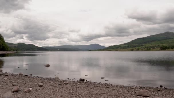 Calm Scottish Loch Cast Day — Stock Video