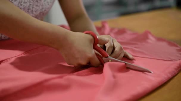 Couturière Latine Couper Une Robe Pour Les Ajustements Aide Ciseaux — Video