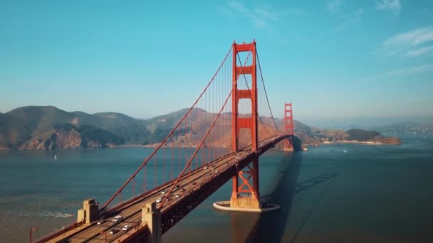 Drone Footage San Francisco Bridge — Stockvideo