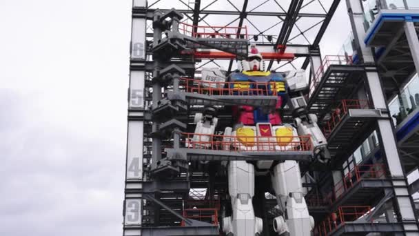 Robot Géant Gundam Animatronic Usine Yokohama Gundam — Video