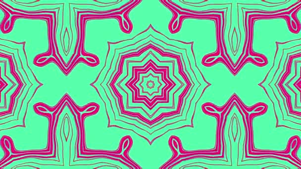 六边形线移动模式 覆盖绿色背景 六边形几何线条玫瑰图案 覆盖绿色背景 由循环中的天真的线形成的模式 — 图库视频影像