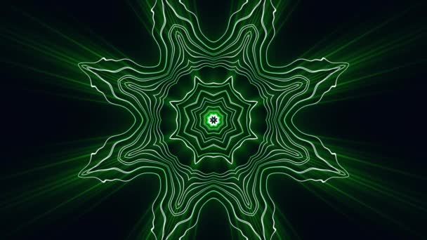 Glowing Star Shape Moving Lines Background Inspired Mandalas Pattern Formed — Video Stock