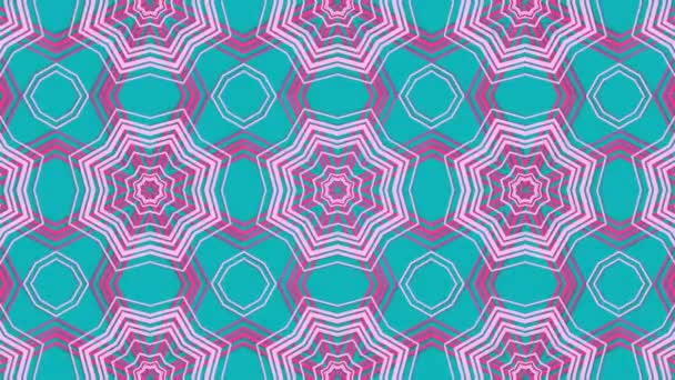 Geometric Lines Moving Pattern Blue Background Hexagons Circles Geometric Linesing — Vídeo de Stock