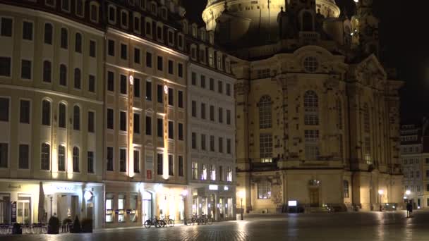 Όμορφη Παλιά Πόλη Σπίτια Στο Neumarkt Δίπλα Στο Frauenkirche Στη — Αρχείο Βίντεο