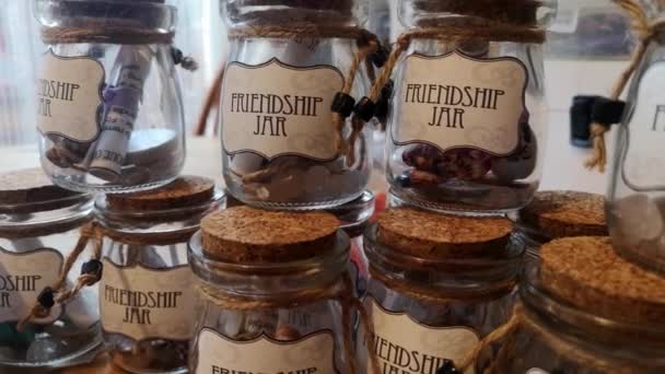 Handmade Custom Unique Fairy Tale Glass Friendship Jars Souvenirs — Vídeo de Stock
