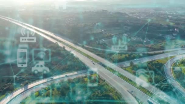 Concept Transport Technologie Systèmes Transport Intelligents Mobilité Tant Que Service — Video