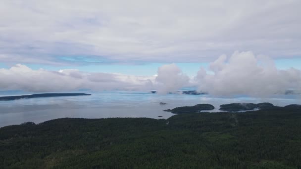 Stora Öppna Landskap Vid Solskenskusten British Columbia Kanada Bred Vinkel — Stockvideo