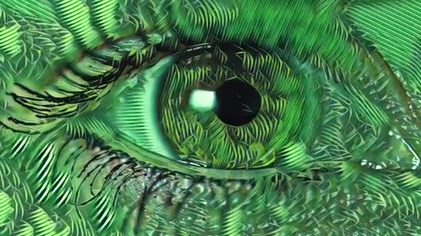 Ekologia Artystyczna Konceptualna Animacja Zielonego Poruszającego Się Ludzkiego Kobiecego Oka — Wideo stockowe