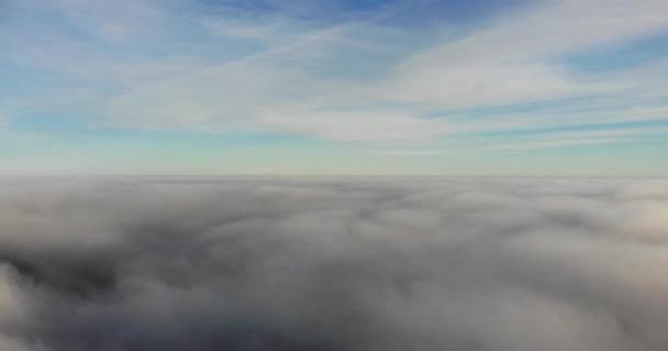 Aerial Forward Flying Shot Skimming Clouds — Stock video