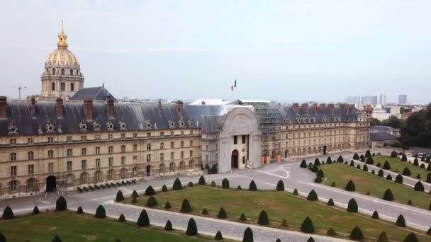 Vertical Drone Elevation Facing Square Small Shape Cut Trees Historical — Vídeo de Stock