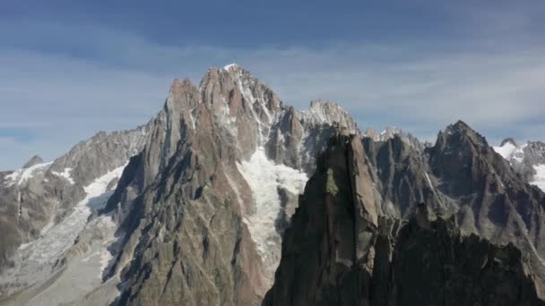 Aerial Rocky Mountain Peak Foot Mont Blanc — Wideo stockowe