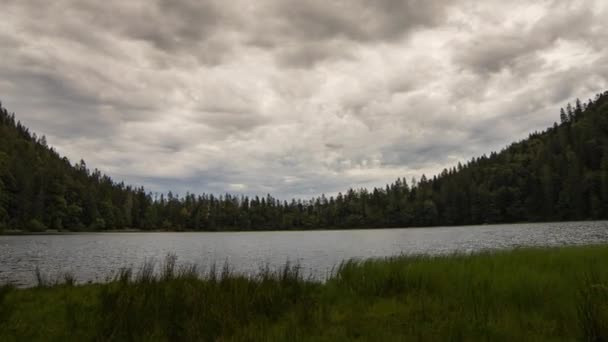 Clouds Timelapse Shot Feldsee Feldberg Germany Clouds Pass Quickly Lake — ストック動画