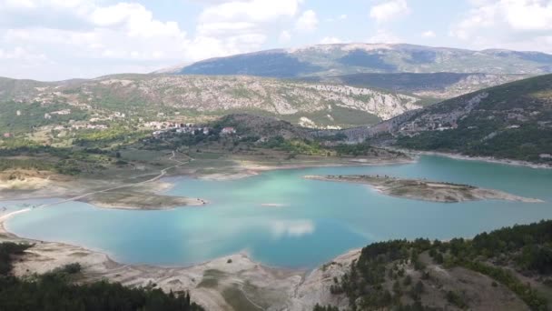 Ricice Prolozac Croacia Vista Aérea Del Embalse Agua Blue Lake — Vídeo de stock