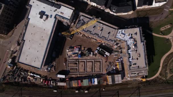Aerial Top Approach Construction Site Zutphen Real Estate Investment Social — Vídeo de Stock