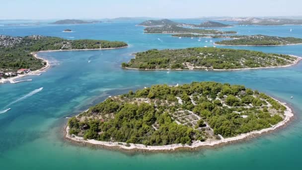 Murter Kornati Islands Dalmatia Croatia Aerial Drone View — Video Stock