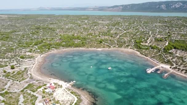 Bay Nearby Kornati Islands Vrana Lake Betina Dalmatia Croatia Aerial — Stok video