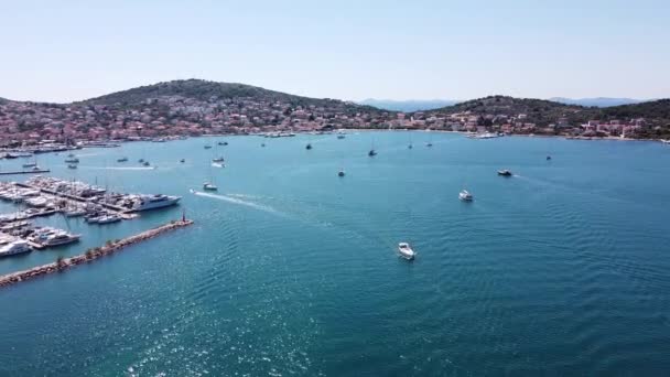 Murter Kornati Village Murter Island Dalmacia Croacia Vista Aérea Del — Vídeos de Stock