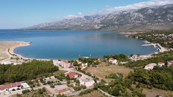 National Park Paklencia Rovanjska Bay Village Velebit Mountain Aerial Drone — стокове відео