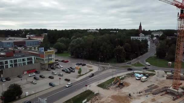 Drone Shot Building Tartu University Delta Centre Backround You Can — Stock video