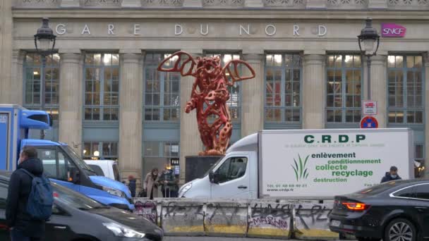 Paris Nord Una Las Seis Grandes Terminales Estación Principal Tren — Vídeo de stock