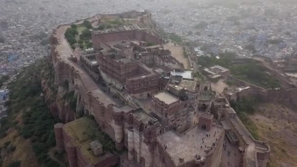 Вище Палац Шеш Форті Мехрангарх Пагорбі Біля Міста Джодхпур Індія — стокове відео