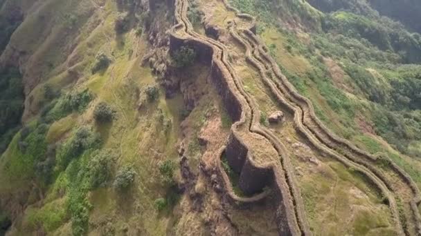 Zunjar Machi Envahi Dans Fort Torna Fort Colline Médiévale Inde — Video