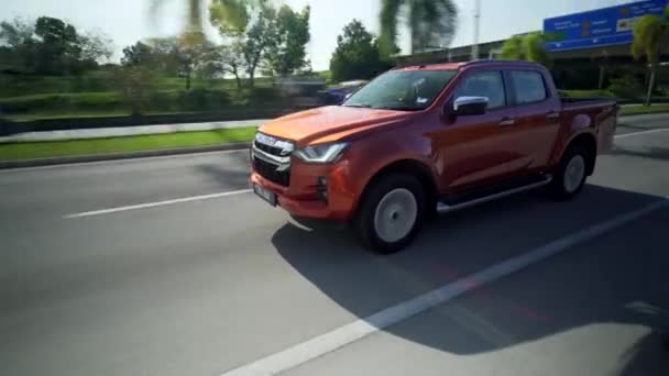 Малайзія Березня 2022 4X4 Isuzu Max Пікап Вантажівка Їде Швидко — стокове відео