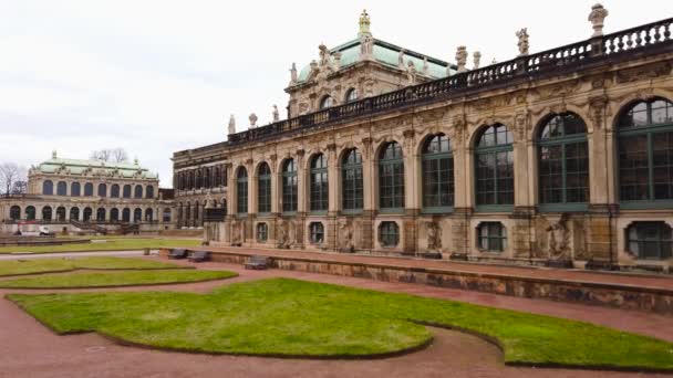 Dentro Jardim Famoso Zwinger Dresden Com Bela Arquitetura — Vídeo de Stock